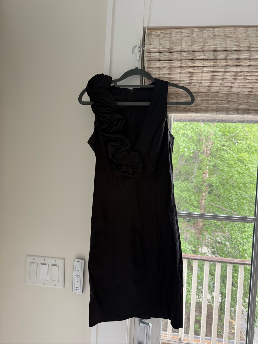 Jessica McClintock Black One-Shoulder Ruffle Dress - Size 6